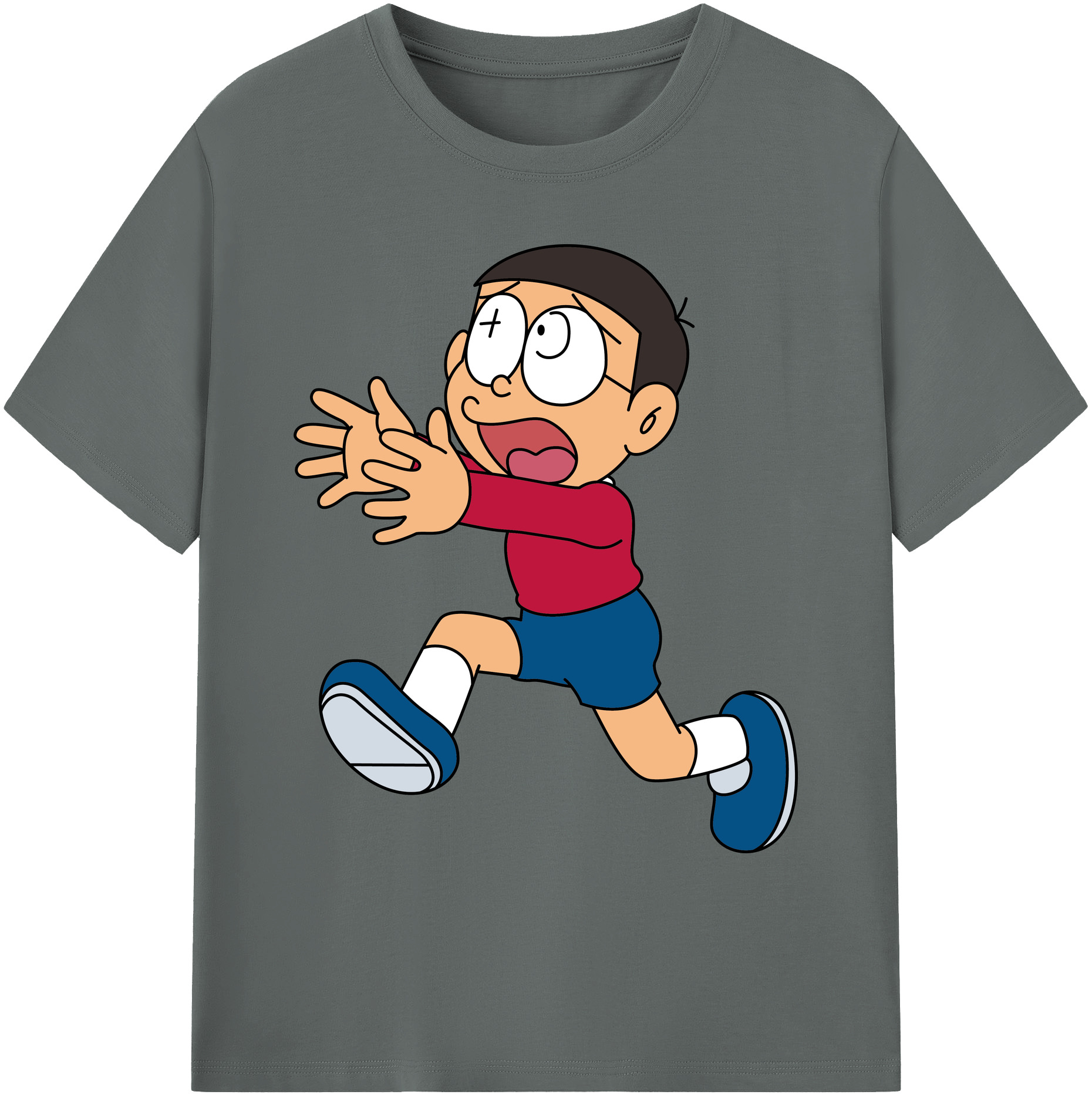 （画像用） ドラえもん 野比 のび太 Doraemon Nobita Nobi 綿100％ メンズ半袖Tシャツ｜肌触りやわらか＆通気性